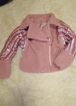 ⛔ нереально классные стёганые куртки косухи с мехом теди барашек оверсайз