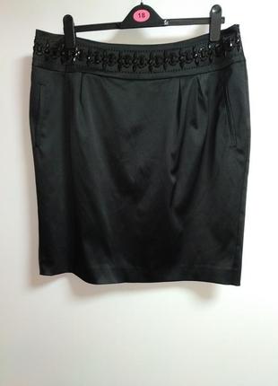 Атласная юбка с декором 50-52 размера1 фото