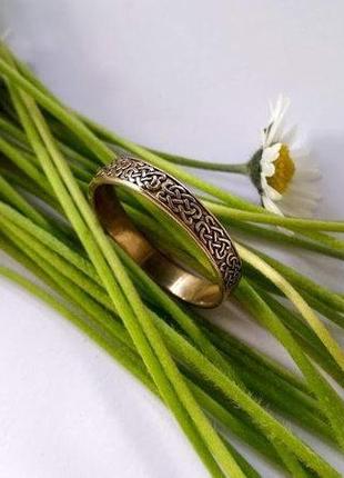 Кольцо тоненькое кельтские узлы из бронзы2 фото