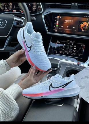 Женские кроссовки nike air zoom white black rainbow