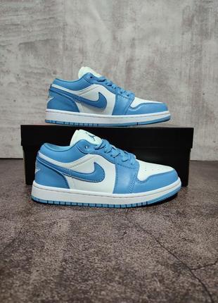 Nike air jordan 1 low blue\white3 фото