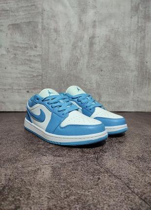 Nike air jordan 1 low blue\white7 фото