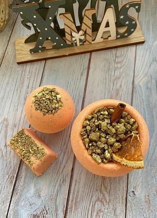 Бомбочка для ванн апельсин кориця2 фото