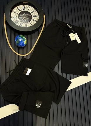 Мужские шорты calvin klein на весну-лето в черном цвете premium качества, стильные и удобные шорты на каждый день