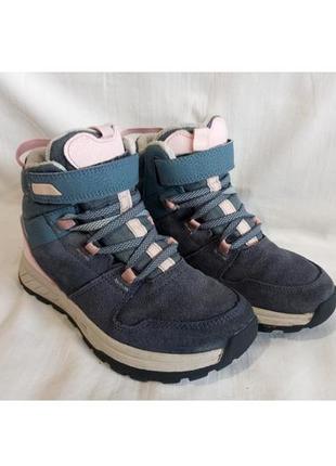 Ботинки quechua warm waterproof hiking boots - sh500 leather rip-tab1 фото