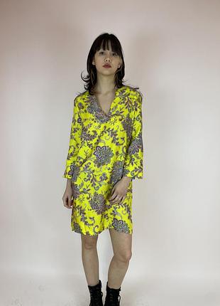 Жіноче літне плаття сукня zara home silk floral dress relaxed tunic size m
