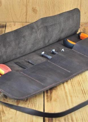 Кожаный пенал рулон для инструментов, и других аксессуаров для ремонта6 фото