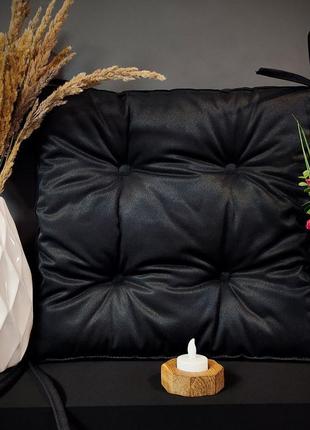 Подушка на стілець dotinem color, чорна, 40х40 см1 фото