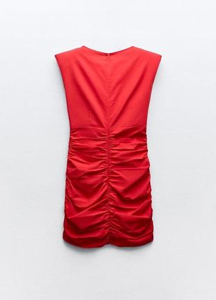 Коротка облягаюча сукня з драпіруванням плаття платье зара zara4 фото