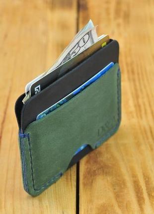 Шкіряна візитниця для кредитних карт і купюр2 фото