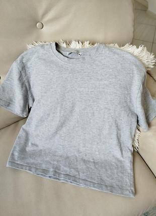 Zara футболка серая хлопковая5 фото