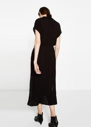 Zara платье рубашка с поясом2 фото