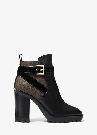 Шкіряні ботильйони, черевички michael kors clancy logo and leather ankle boot оригінал