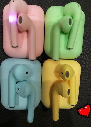 Tws i12 бездротові сенсорні блютуз-навушники кольорові