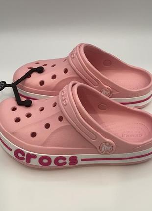 Крокс баябенд клог пудрові дитячі crocs kids bayaband clog ballerina pink/candy pink6 фото