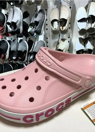 Крокс баябенд клог пудрові дитячі crocs kids bayaband clog ballerina pink/candy pink9 фото