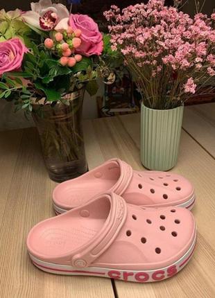 Крокс баябенд клог пудрові дитячі crocs kids bayaband clog ballerina pink/candy pink1 фото