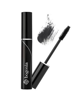 Водостойкая тушь для ресниц bogenia velvet waterproof mascara (черная)1 фото