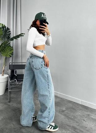 Накладной платеж ❤ турецкие baggy jeans джинсы багги на высокой талии1 фото
