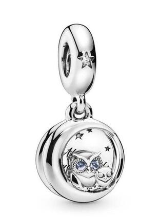 Срібна намистина шарм підвіска підвіс бусина срібло пандора pandora silver s925 925 проба ale з біркою і пломбою moments сова