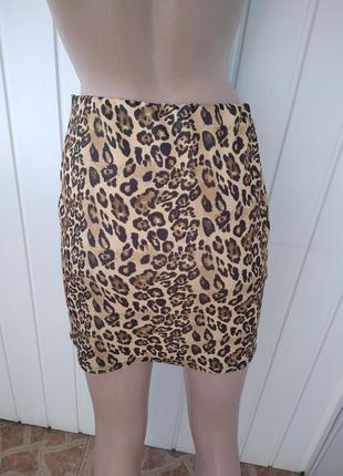 Трендовая юбка с разрезами леопард9 фото