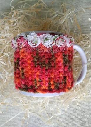 Чашка в вязаном свитере2 фото