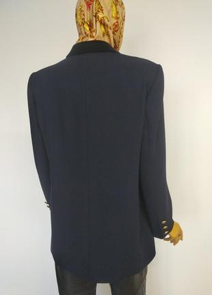 Delmod вінтажний базовий вовняний оверсайз піджак жакет плащ пальто синій чорний s m l6 фото
