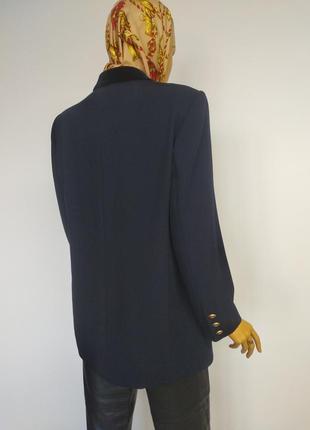 Delmod вінтажний базовий вовняний оверсайз піджак жакет плащ пальто синій чорний s m l5 фото