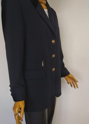 Delmod вінтажний базовий вовняний оверсайз піджак жакет плащ пальто синій чорний s m l4 фото