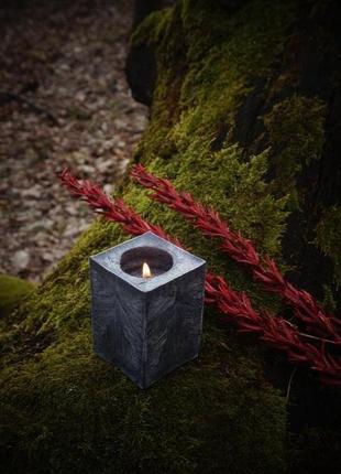 Свічка циліндр і куб з пальмового воску4 фото