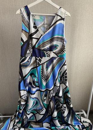 Длинное яркое сарафан платье3 фото