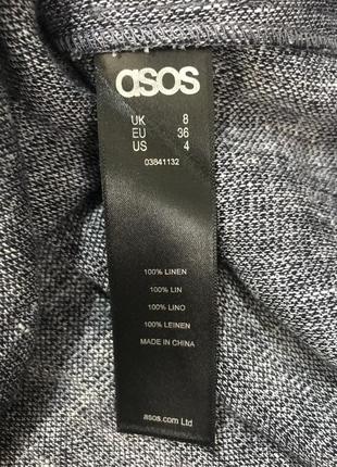 Сукня сорочка з довгим рукавом 100% льон від asos p.86 фото