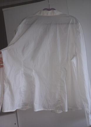 Белая класическая однотонная рубашка uk 20 uk 184 фото