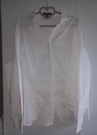 Белая класическая однотонная рубашка uk 20 uk 182 фото