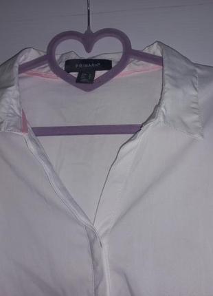 Белая класическая однотонная рубашка uk 20 uk 185 фото