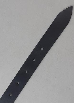 Ремінь 02.062.007 шкіряний чорний 3 х 121 см з декоративною пряжкою «гойдалка»3 фото
