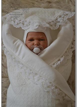 Летнее одеяльце плед на выписку для новорожденных исида2 фото