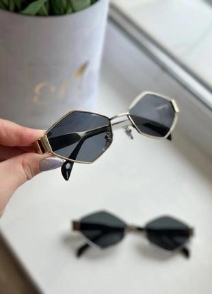 Сонцезахисні окуляри в стилі  celine селін, металічна оправа3 фото