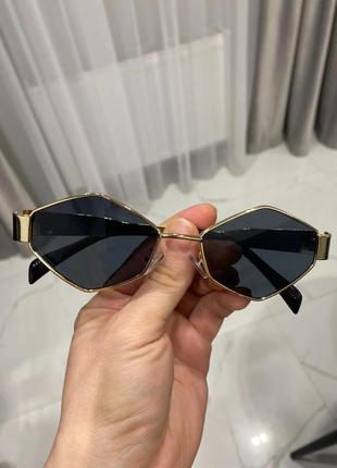 Сонцезахисні окуляри в стилі  celine селін, металічна оправа4 фото