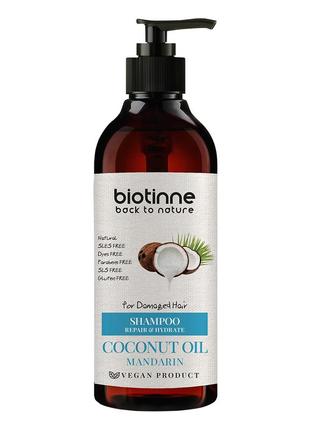 Шампунь biotinne кокосова олія та мандарин, 400 мл1 фото