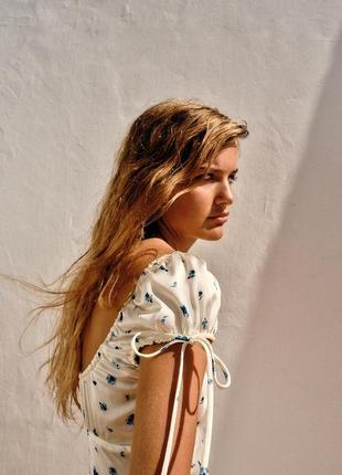 Сатиновое платье платья платье зара zara атласное с цветами2 фото