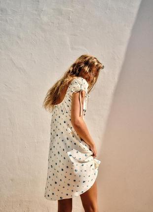 Сатинова сукня плаття платье зара zara атласна з квітами3 фото