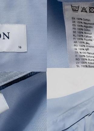Eton blue slim shirt&nbsp;&nbsp;мужская рубашка10 фото