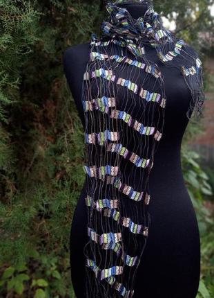 Незвичайний шарф невагомий різнокольорове конфетті1 фото