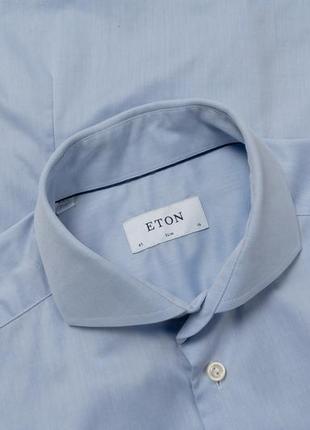 Eton blue slim shirt&nbsp;&nbsp;мужская рубашка1 фото