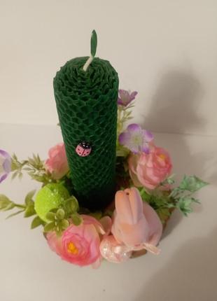 Пасхальная композиция со свечей, композиция на стол