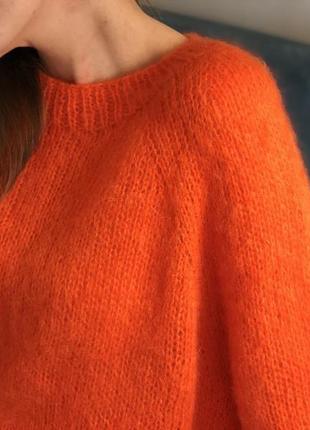 Помаранчевий в'язаний светр з мохеру6 фото
