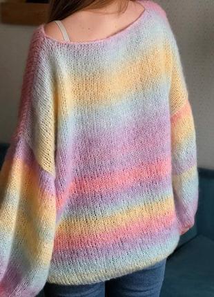 Радужный мохеристый свитер оверсайз10 фото