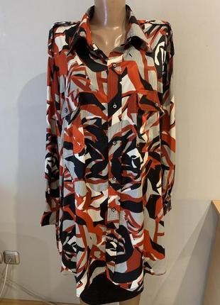 Роскошная удлиненная туника/ платье- рубашка большого размера1 фото