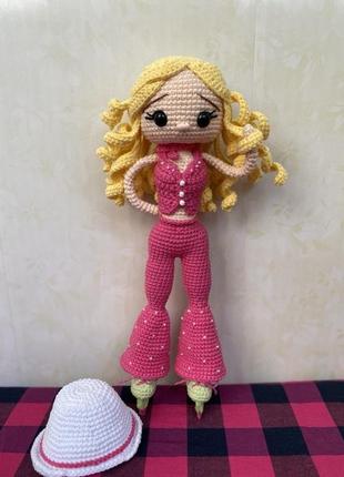 Лялька barbie барбі вязаная кукла барби3 фото